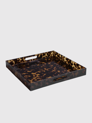 Square Tortoiseshell Acrylic Tray with Handles