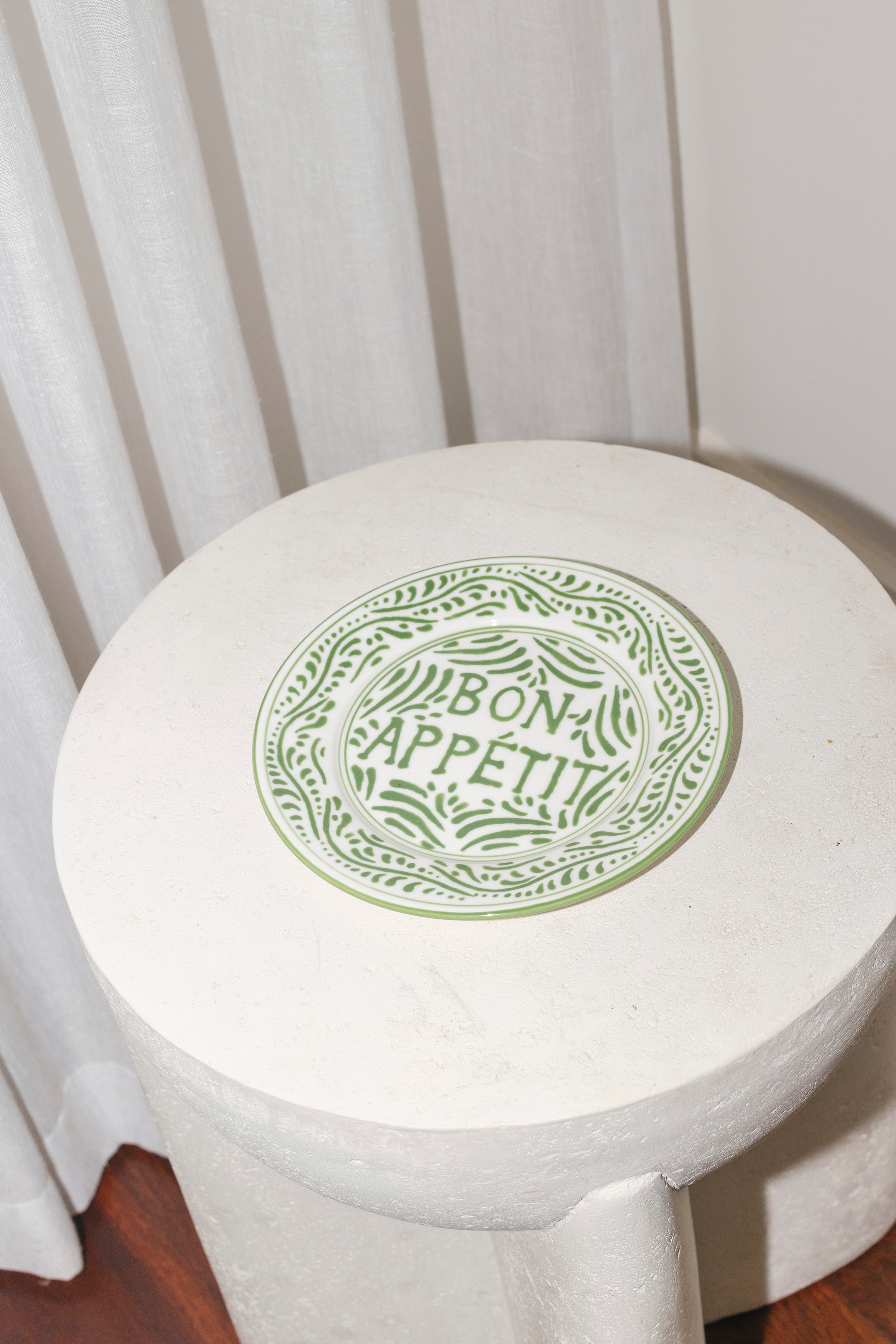 Green Bon Appetit Dinner Plate