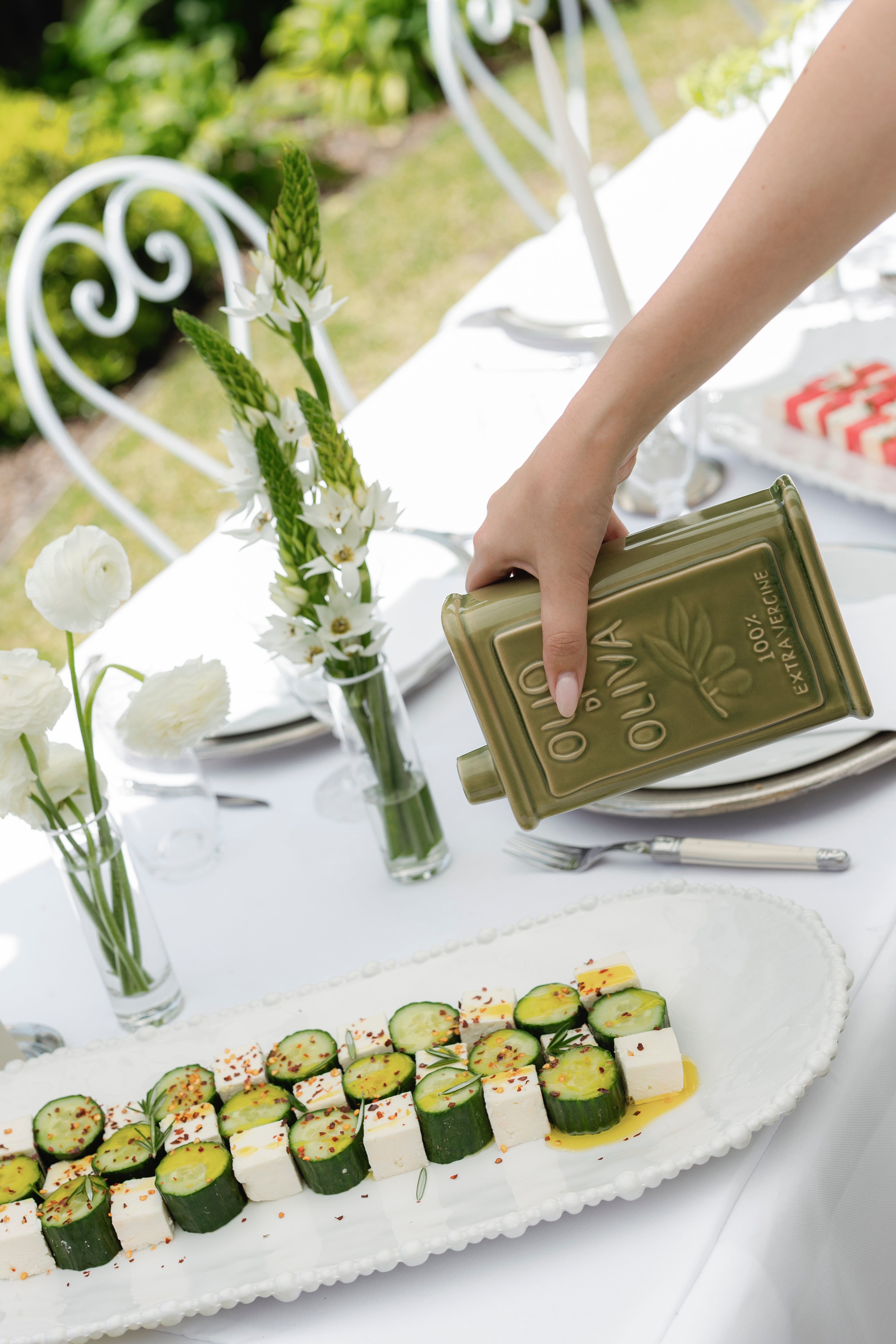 Ceramic Oil Bottle | Sage