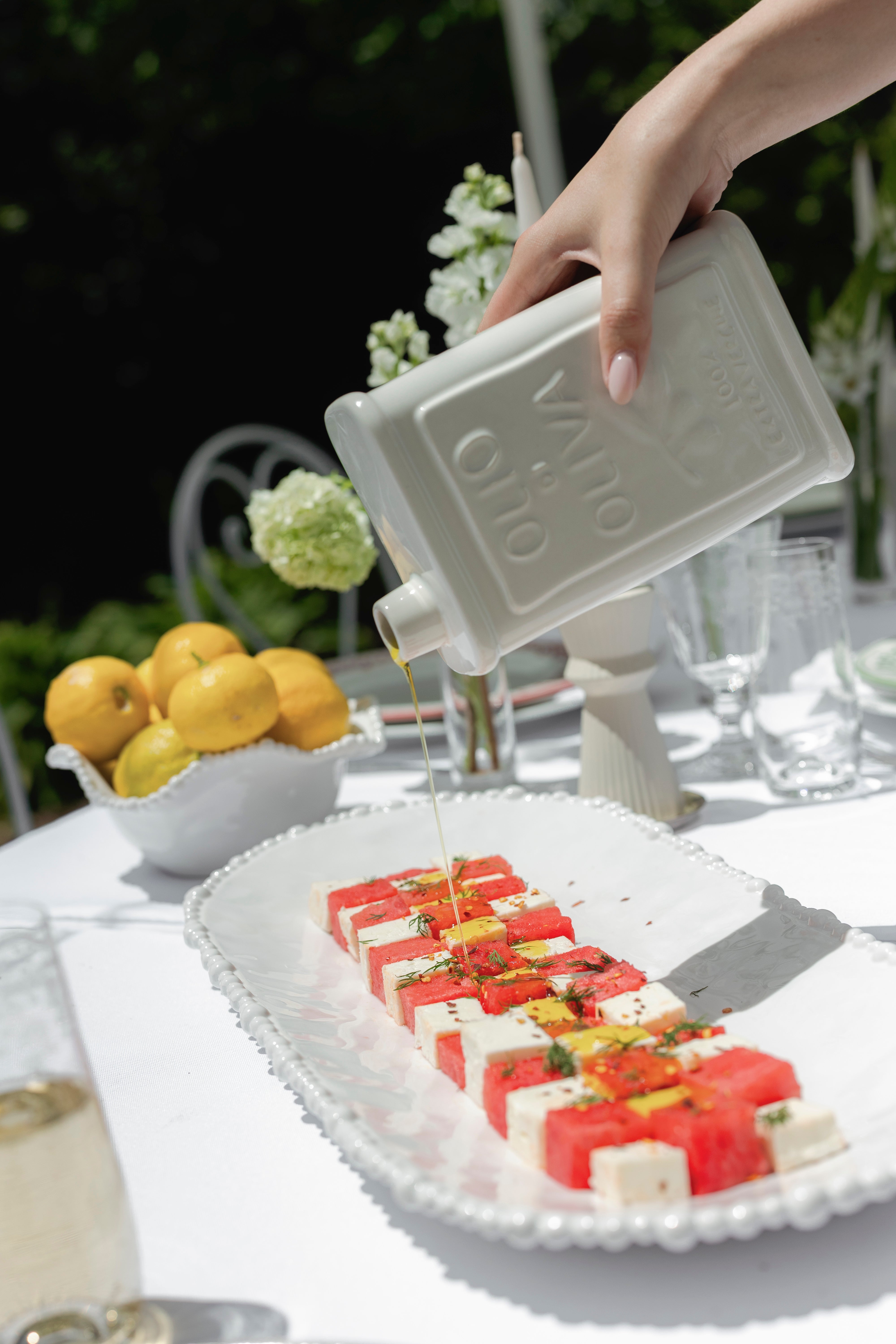 Ceramic Oil Bottle | White