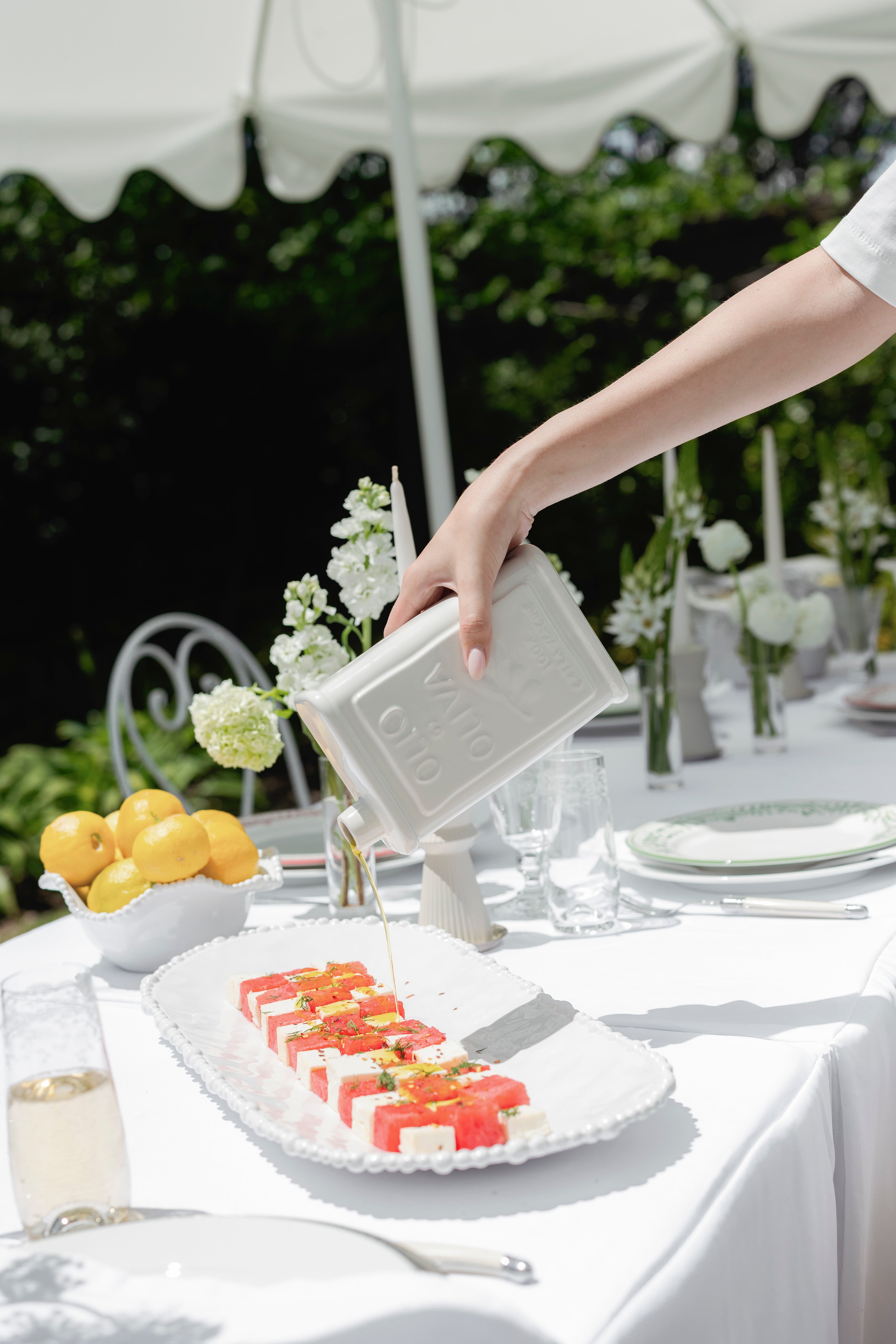 Ceramic Oil Bottle | White