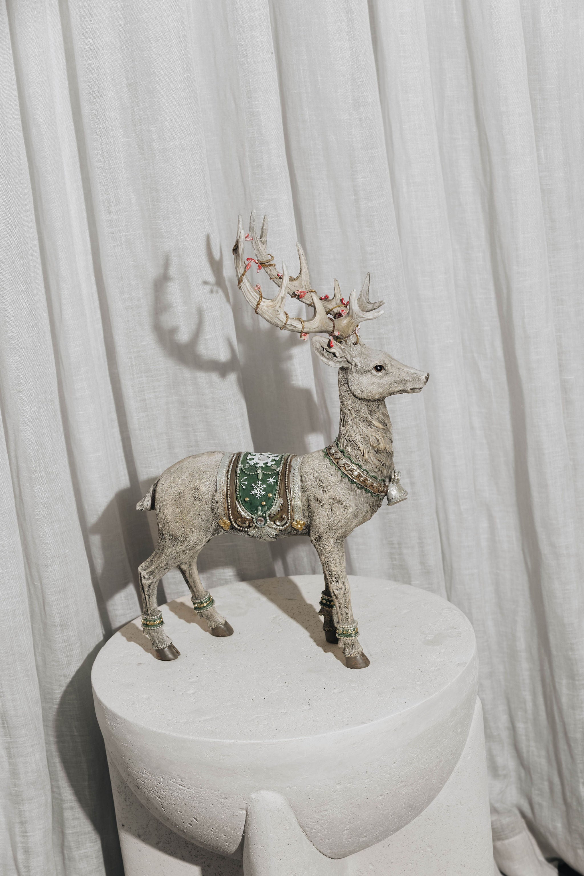 Grey Deer with Bells