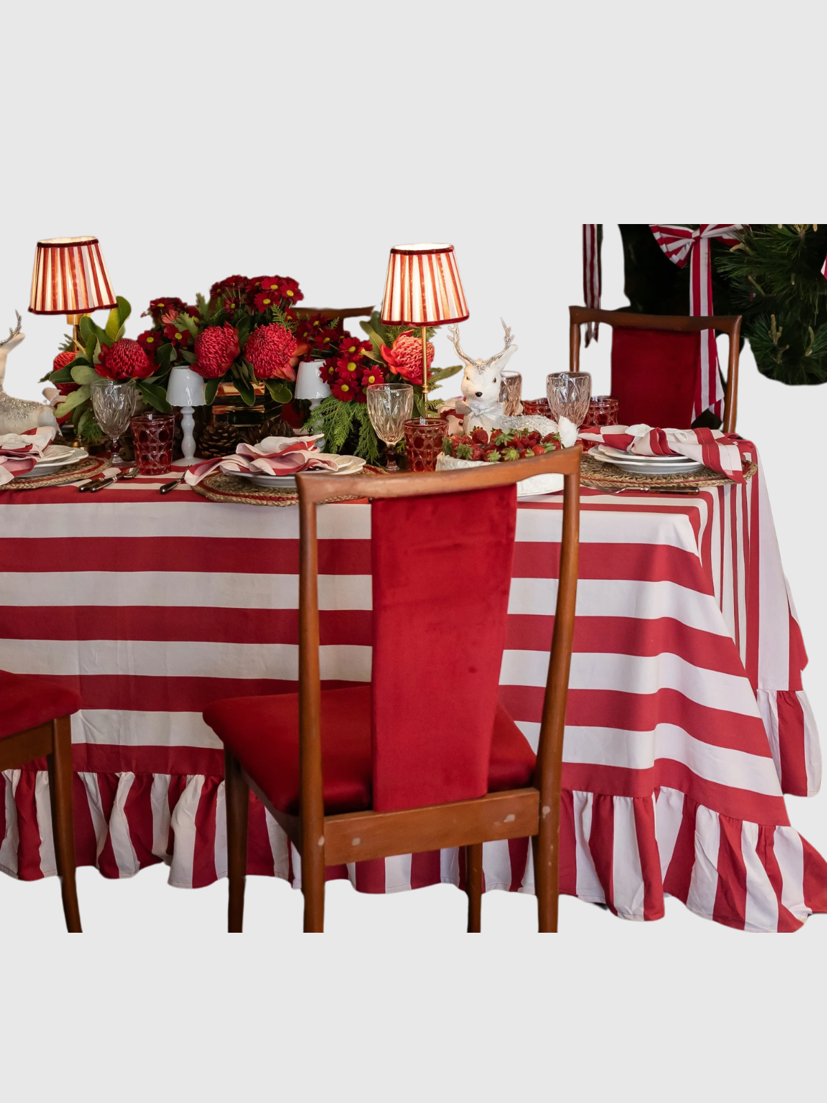 Red Striped Tablecloth