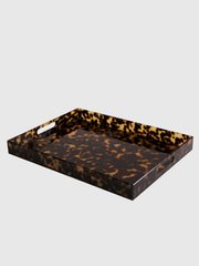 X-Large Tortoiseshell Acrylic Tray with Handles